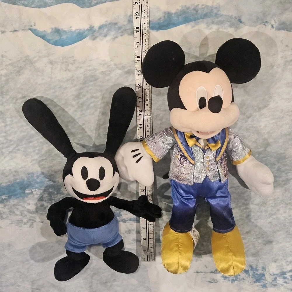 Disney Beginnings Plush Bundle Oswald Lucky Rabbit Mickey Mouse 50th Anniversary